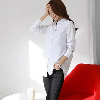 Naujas Klasikinis Minkštas Moterys Ilgomis Rankovėmis Balti Marškinėliai Slim Elegantiškas Biuras Ponios Verslo Marškinėliai