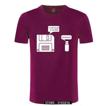 Naujas USB Diskelį, aš esu Jūsų Tėvas Marškinėliai Humoro Disko T-shirt Harajuku Streetwear Atsitiktinis Camisetas Hombre Mans Naujus Marškinėlius
