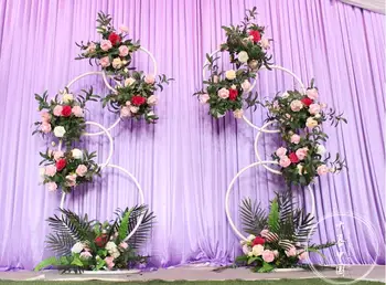 Naujas vestuvių rekvizitai kaklaraištis meno žiedas gėlių rėmo fono ring road švino vestuvių dekoravimas gėlių arkos apdaila