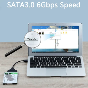 Naujos USB 3.0 prie SATA Kabelio Adapterio Kabelį 22pin SATAIII SATA3.0 USB3.0 SATA 3 Adapteriai ASM1053e Mikroschemą 2.5