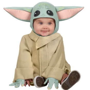 Naujosios Mandalorian Kūdikių Yoda Cosplay Kostiumų Vaikas Kailio Skraiste Filmą Cosplay Kostiumas