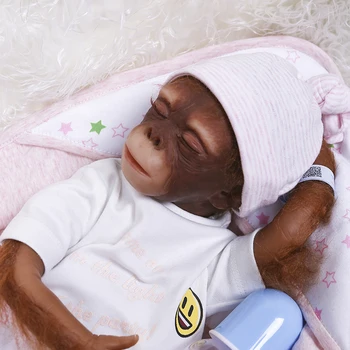Naujų 20 colių Rankų darbo Išsamius Dažų Reborn Baby Monkey Naujagimių bebe atgimsta ape Kolekcines, Meno Aukštos kokybės