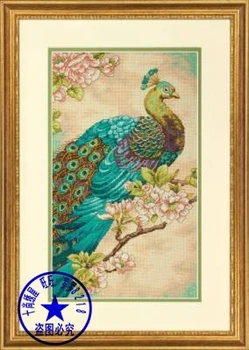 Nemokamas Pristatymas Aukščiausios Kokybės Mielas Skaičiuojami Kryželiu Rinkinys Indijos Povas Gyvūnų Augintinių, Blue Peacock dim 35293