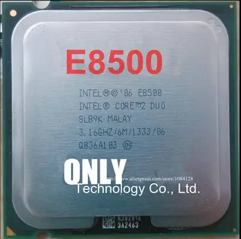 Nemokamas pristatymas, Geriausios kokybės Core2 DUO E8500 CPU 3.16 GHz/ LGA775 /775pin/6MB L2 Cache/ Dual-CORE/65W