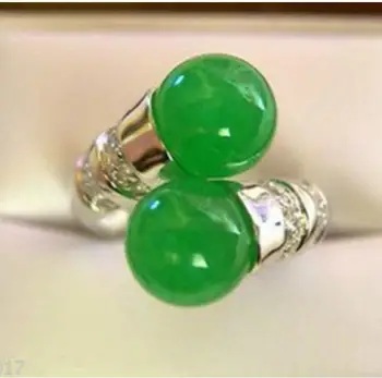 Nemokamas Pristatymas Karšto pardavimo new Style >>>>Gražus gamtos žalia akmens žiedas, dydis-6-9