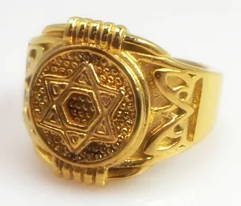 Nerūdijančio plieno žydų religinių žvaigždė davidas žiedas