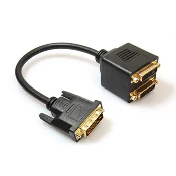 Nešiojamų Dydis DVI Splitter Adapteris DVI-D Male Dual 2 DVI-I Female Video Y Splitter Cable Adapterio Kabelį Dropshipping 2020 Karšto
