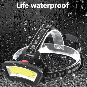 Nešiojamų Mini COB LED Žibintai Darbą, Šviesos, atsparus Vandeniui priekinis žibintas Naudoja 18650 Bateriją Kempingas Žvejybos Žibintuvėlis Žibintas