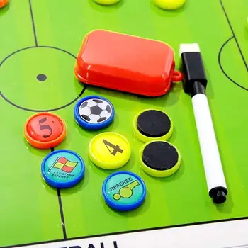 Nešiojamų Odos Magnetinio Sulankstomas Futbolo Taktinis Valdybos Mokymo Instruktavimas Kit + 24pcs Magnetai Taktika, Piešimo Arba Pažymėti