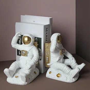 NORTHEUINS Dervos Astronautas stovas knygoms Figūrėlės Kosmonautas Statula Miniatiūriniai Statuette Suvenyrai Interjero Namų Dekoro Kambarį