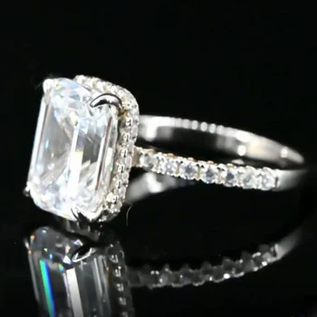 OEVAS 925 Sterlingas Sidabro Kibirkšties AAAAA Cirkonis Vestuvių Žiedai Moterims yra didelių Anglies, Deimantų Vestuviniai Fine Jewelry Didmeninės
