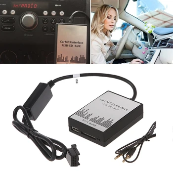 OOTDTY USB SD AUX Automobilinį MP3 Muzikos CD Keitiklis, Garso Adapte Už Peugeot 307 407 Citroen C4 C5 RD4 12PIN Sąsaja CD Kokybės