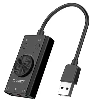 ORICO SC2 Išorinė USB Garso plokštė Garsas Reguliuojamas 3-Port Mic Ausinės Garso Kortelės Adapteris, skirtas PC