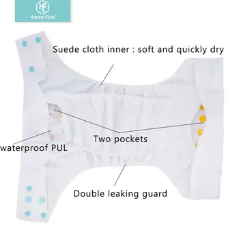 Originali! Laimingas Fleita OS suede audinio kišenėje audinys kūdikių vystyklų su dviem kišenėmis ir dviejų snap