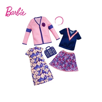 Originalias Barbie Sumaišykite Lėlės Drabužius suknelė Maišelį Aukštos obcasie Batų Karoliai Drabužių Kaita Nustatyti, Žaislai Mergaitėms, mada Aksesuarai