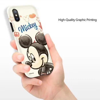 Originalus Disney Mickey Mouse Mikė Pūkuotukas Dygsnio Anime Pav IPhoneX IPhoneXS Max IPhone Samsung Note10 Anti-drop Telefono dėklas