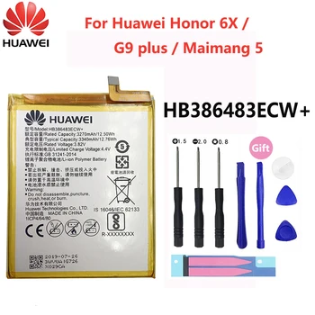 Originalus Hua Wei Telefono Baterija HB386483ECW+ Už Huawei Honor 6X G9 Plius Maimang 5 GR5 2017 3340mAh Baterijos Pakeitimas