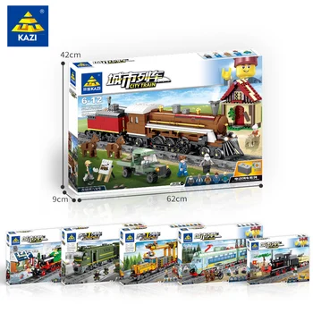 Originalus KAZI elektros geležinkelių miesto traukinio building block modelis su šviesos ir garso vaikai surinkti berniukas žaislas gimtadienio dovana