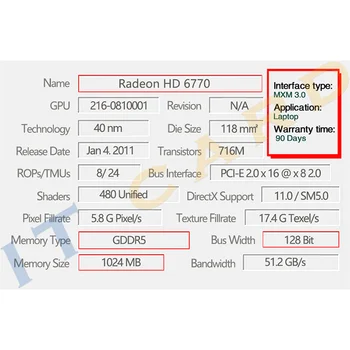 Originalus Radeon HD6770 HD6770M HD6750 HD6750M Vaizdo Grafikos plokštė 109-C29557-00 Apple iMac 27