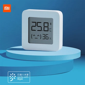 Originalus Xiaomi mijia Bluetooth Termometras 2 Mijia App Smart, LCD Ekranas, Elektros Skaitmeninis Termometras su Drėgmėmačiu Drėgmės Jutiklis