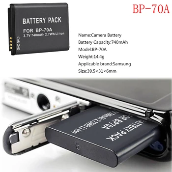 PALO BP-70A Įkrovimo Baterija (akumuliatorius SAMSUNG PL80 ES70 PL90 PL100 PL101 PL120 PL170 PL200 PL201 SL50 SL600 SL605 SL630 BP70A