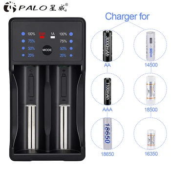 PALO USB Protingas Įkroviklio 1.2 V Ni-Mh AA AAA baterijos 18650 26650 14500 3.7 V, Li-ion daugkartinio Įkrovimo baterijos Energijos Banko mokestis