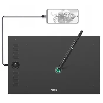 Parblo A610 Pro Grafinis Piešinys Tabletės Parama Telefonas Android USB 8192 Slėgis 10×6.25