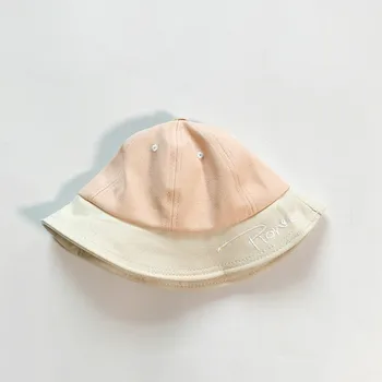 Pavasarį, kūdikių berniukų, mergaičių mados visas rungtynes, raidės siuvinėjimas Kibirą Skrybėlės 0-4years mielas vaikai žvejyba kepurės kepurės