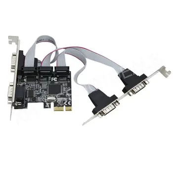 PCI-E 4 Uostų RS232 PCI Express Serial DB9 RS232, Com Valdytojas Extender Adapterio plokštę MOSCHIP Lustas