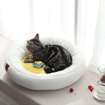 Pet Šuo, Katės Namas Trynys Formos Skalbti Lovos Soft House Cat Mažylis Miega Šiltas Kilimėlis Kačiukas Juokingi Pet Produkto Žiemai