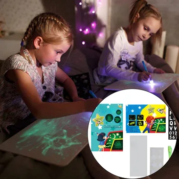 Piešimo Bloknotas 3D Magija 8 Šviesos Efektų Įspūdį Valdybos 3D Eskizų Tablet Kūrybos Vaikams Pen Dovana Led Lemputės Švyti Art Piešimo Žaislai