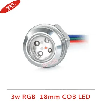 Ping 2vnt Didelio ryškumo Laidinio 3W E-01 18mm/23 mm COB LED Erelio Akis, Automobilių Lemputės, RGB Šviesos 70lm - Juoda + Raudona