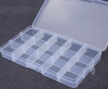Plastikiniai 15 Slots Papuošalai( Reguliuojamas) Įrankių dėžė Atveju Amatų Organizatorius Saugojimo Karoliukai papuošalai rasti dėžės