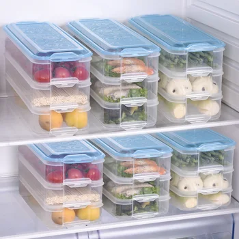 Plastikiniai Daugiasluoksnės Šviežių Išlaikyti Box Set Virtuvės Šaldytuvas Organizatorius Talpinimo Jūros Gėrybių Maisto Skaidrus Stalčiuko