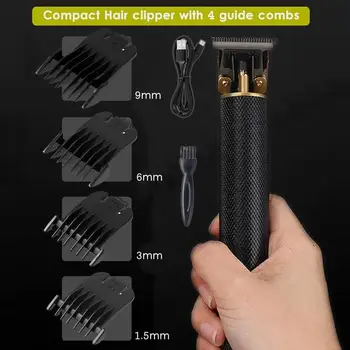 Plaukų Clipper USB Įkraunama Plaukų Žoliapjovės Kirpykla Plaukų Skustuvas Pjovimo Barzda Žoliapjovės Belaidžius Vyrų kirpykla T-disko Stilius įrankis
