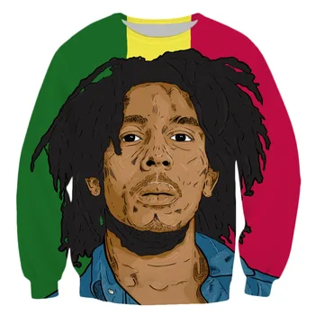 PLstar Kosmosas Vyrų palaidinukė 3D hoodies vyriški Marškiniai Harajuku Spausdinti Rock, Hip-Hop dainininkas Bobas Marley Reggae Drabužių streetwear-2