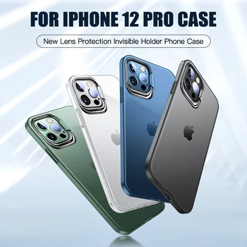 Prabanga Nematomas Telefono Turėtojas Atveju iPhone, 11 Pro Max 12 Pro Skaidrų Kameros Apsaugos Bamperio Dangtelis Skirtas iPhone Mini 12