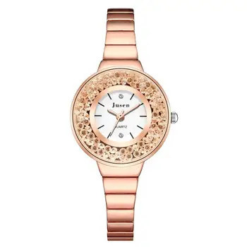 Prabanga Pažymėkite Spindintis Kalnų Krištolas Moterų Laikrodžiai Visą Nerūdijančio Plieno Rose Aukso Moteriška Apyrankė Kvarciniai Laikrodžiai Relojes Mujer