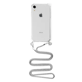 Prabanga Skaidrų Perlų dirželis Grandinės Karoliai Mobilųjį Telefoną Atveju iPhone, 11 pro 7 8 6s 6P XR XS Max Minkštas Viršelis su Metaliniu Dirželiu