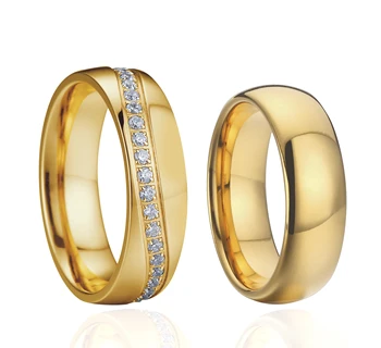 Prabangos reikmenys, papuošalai, vyrų ir moterų kubinis cirkonis pora vestuvių žiedai anel de ouro bague mariage anillos