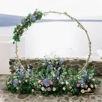 Pritaikyti naujas geležies vestuvių rekvizitai gimtadienio lentynos fone apdaila arkos turas gėlių durų