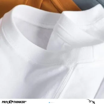 Privathinker Vyrų Vasaros Medvilnės T marškinėliai Kieto Spalvų Trumpas Rankovės Vyras Tees 2020 M. Pagrindinė Vyrų Atsitiktinis Viršūnės T-shirt
