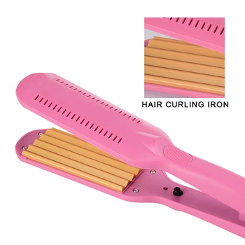 Profesionalios Elektroninės Temperatūros Kontrolė plaukų ištiesinimo priemonės, 220V Crimper hair curler gofruotosios Geležies stilius įrankiai