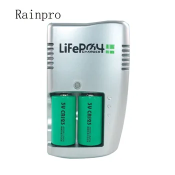 Rainpro CR123A CR123 16340 Įkroviklis Rinkiniai 2+1 Įkraunama ličio 3V Lazerio akyse žibintuvėlis žalia šviesa infraraudonųjų spindulių kamera.