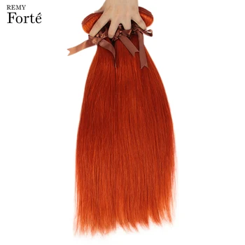Remy Forte 613 Blond Oranžinės Spalvos Susiejamos Su Uždarymo Tiesūs Plaukai Ryšulius Su Uždarymo Brazilijos Plaukų Pynimas Ryšulių 3 Ryšulius