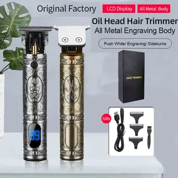 RESUXI Profesionalus LCD ekranas Plaukų Žirklės, Plaukų Clipper Įkrovimo Barzda Žoliapjovės Vyrų Belaidžius Žoliapjovės Plaukų pjovimo įrankiai