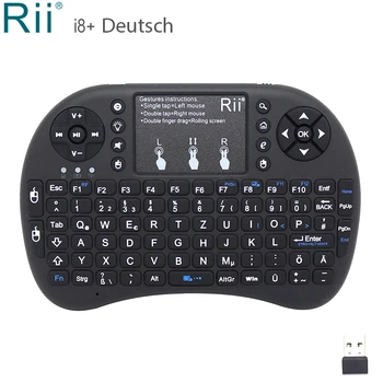 Rii i8+ Deutsch vokietijos Mini Belaidė Klaviatūra Oro Pelė su TouchPad Android TV Box Projektorius IPTV Mini PC KM9 X96mini