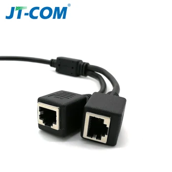 RJ45 LAN Ethernet Kabelį Y Adapteris Cat5 Tinklo Skirstytuvo Nešiojamų 1-Vyras, 2-Moteris Stabili Perdavimo Lengva Naudoti