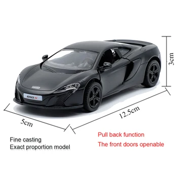 RMZ MIESTO, 1:36 McLaren 650S Kietas Juodos spalvos Sportinis Automobilis Lydinio Diecast Automobilio Modelį Žaislas Traukti Atgal Dovanos Vaikams Žaislų Kolekcija
