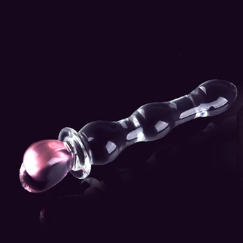 Rožinė Širdis Stiklo butt plug analinio sekso žaislus moteris lesbiečių G SPOT trykšti aišku, Krištolo KAROLIUKAI GĖJŲ analinis prostatos stimuliatorius išangę